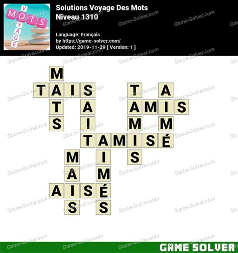Solution Wordalot Niveau 1310 .